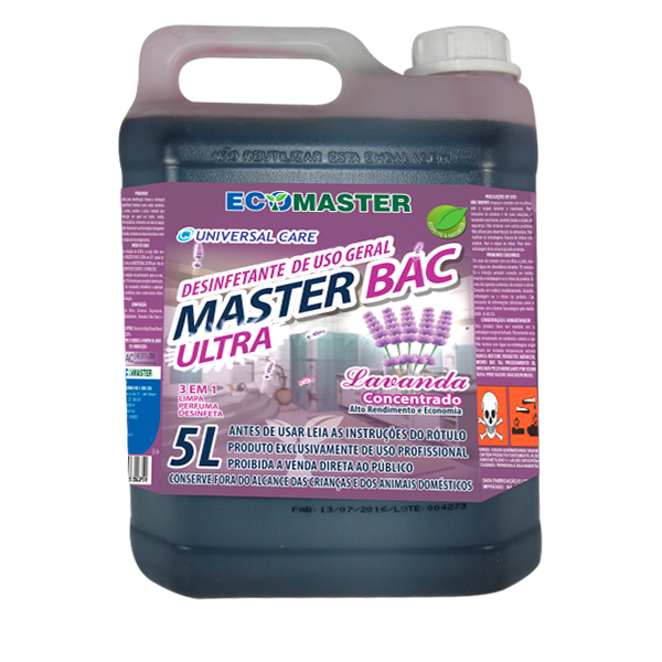 Master Bac Ultra Lavanda - 5 lts. - Desinfetante